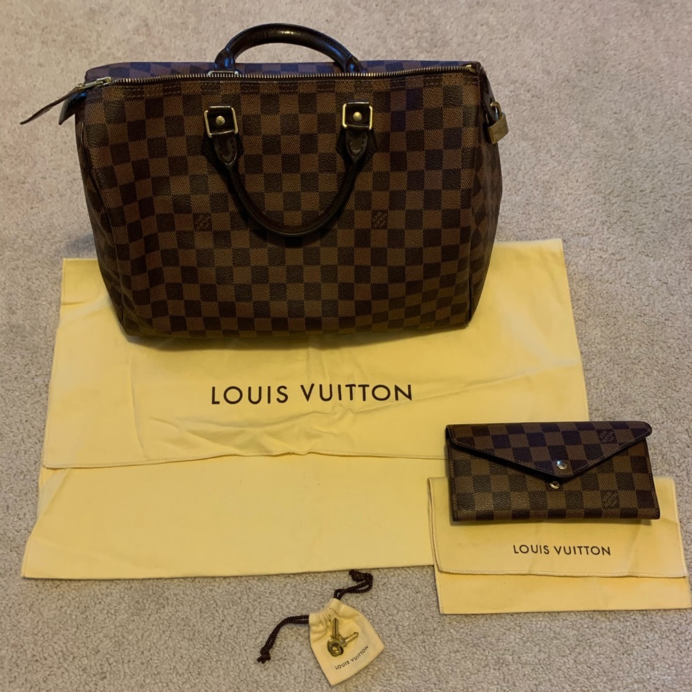 Louis Vuitton Speedy 35 with matching wallet